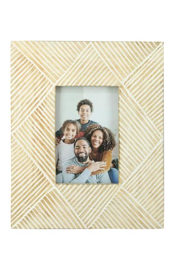 4" x 6" Etched Lines Mango Wood Tabletop Frame by Ashland®